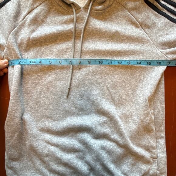 Adidas Womens Athletic Essential Cotton Fleece 3 Stripe Pullover Hoodie - Picture 6 of 7